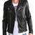 Men's black genuine lambskin leather jacket modern fashion outfit leather jacket-l129