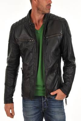 men's black lambskin leather jacket classic zip up style premium versatile 1
