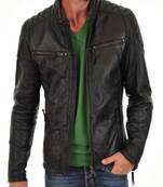 men's black lambskin leather jacket classic zip up style premium versatile
