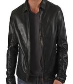 men's black lambskin leather jacket classic zip up style premium timeless