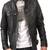 Men's black genuine lambskin leather jacket modern fashion outfit leather jacket-l132