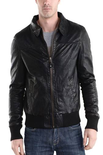 men's black lambskin leather jacket classic zip up style premium luxury