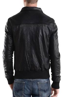 men's black lambskin leather jacket classic zip up style premium luxury 2