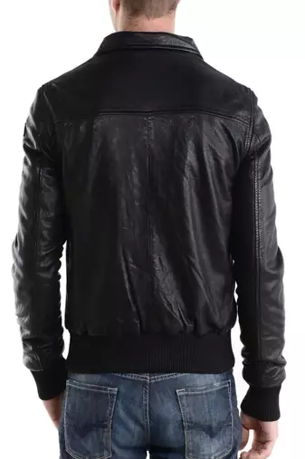 men's black lambskin leather jacket classic zip up style premium luxury