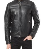 men's black lambskin leather jacket classic zip up style premium elite