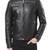 Men's black genuine lambskin leather jacket modern fashion outfit leather jacket-l135
