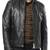 Men's black genuine lambskin leather jacket modern fashion outfit leather jacket-l135