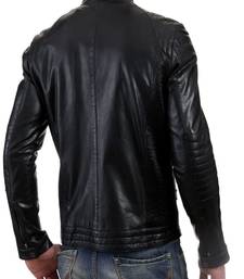 Men's black genuine lambskin leather motorcycle jacket slim fit designer men biker jacket-l137