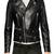 Men's black genuine lambskin leather motorcycle jacket slim fit designer men biker jacket-l138