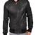 Men's black genuine lambskin leather motorcycle jacket slim fit designer men biker jacket-l141