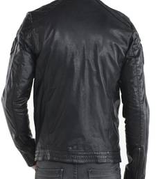 Men's black genuine lambskin leather motorcycle jacket slim fit designer men biker jacket-l144