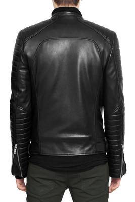men's black lambskin leather biker jacket classic moto zip style classic 3