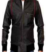 men's black lambskin leather biker jacket classic moto zip style versatile