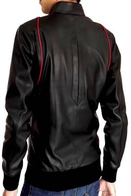 men's black lambskin leather biker jacket classic moto zip style versatile 2