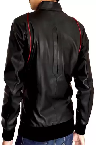 men's black lambskin leather biker jacket classic moto zip style versatile