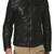 Men's black genuine lambskin leather motorcycle jacket slim fit designer men biker jacket-l148