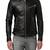 Men's black genuine lambskin leather motorcycle jacket slim fit designer men biker jacket-l150