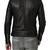 Men's black genuine lambskin leather motorcycle jacket slim fit designer men biker jacket-l150