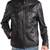 Men's black genuine lambskin leather motorcycle jacket slim fit designer men biker jacket-l151