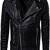 Men's black genuine lambskin leather motorcycle jacket slim fit designer men biker jacket-l154