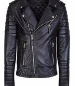 men's black lambskin leather biker jacket classic moto zip style special