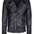Men's black genuine lambskin leather motorcycle jacket slim fit designer men biker jacket-l160