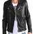 Men's black genuine lambskin leather motorcycle jacket slim fit designer men biker jacket-l161