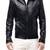 Men's black genuine lambskin leather motorcycle jacket slim fit designer men biker jacket-l162