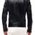 Men's black genuine lambskin leather motorcycle jacket slim fit designer men biker jacket-l162
