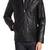 Men's black genuine lambskin leather motorcycle jacket slim fit designer men biker jacket-l163