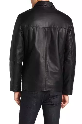 men's black lambskin leather biker jacket classic moto zip style top grade