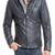 Men's navy blue genuine lambskin leather motorcycle jacket slim fit designer men biker jacket-l164