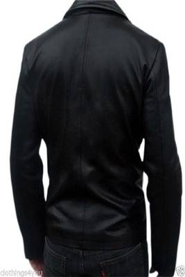 men's black lambskin leather biker jacket classic moto zip style fine 2