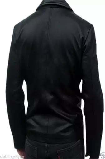 men's black lambskin leather biker jacket classic moto zip style fine