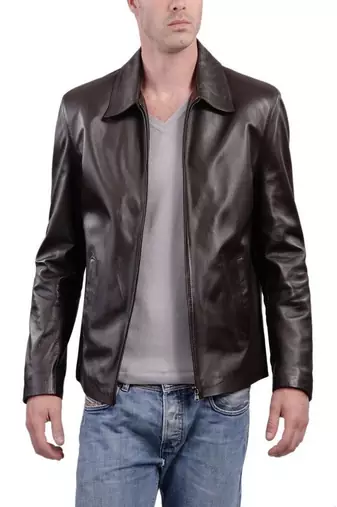 men's black lambskin leather biker jacket classic moto zip style ultimate