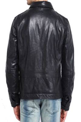 men's black lambskin leather biker jacket classic moto zip style advanced 2