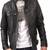 Men's black genuine lambskin leather motorcycle jacket slim fit designer men biker jacket-l170