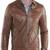 Men's brown genuine lambskin leather motorcycle jacket slim fit designer men biker jacket-l173