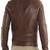 Men's brown genuine lambskin leather motorcycle jacket slim fit designer men biker jacket-l173