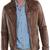 Men's brown genuine lambskin leather motorcycle jacket slim fit designer men biker jacket-l173