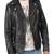 Men's black genuine lambskin leather motorcycle jacket slim fit designer men biker jacket-l175