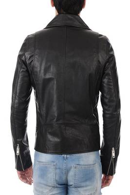 men's black lambskin leather biker jacket classic moto zip style premium premium 3