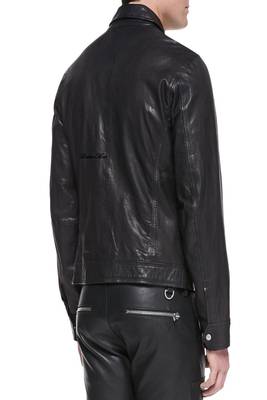 men's black lambskin leather biker jacket classic moto zip style premium exclusive 2