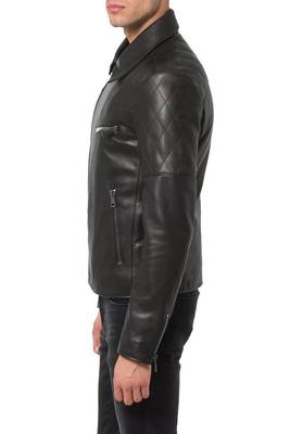 men's black lambskin leather biker jacket classic moto zip style premium authentic 3