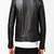 Men's black genuine lambskin leather motorcycle jacket slim fit designer men biker jacket-l181