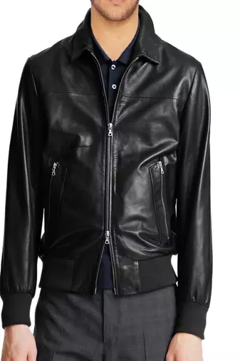 men's black lambskin leather biker jacket classic moto zip style premium elegant