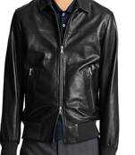 Men's black genuine lambskin leather motorcycle jacket slim fit designer men biker jacket-l185