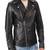 Men's black genuine lambskin leather motorcycle jacket slim fit designer men biker jacket-l186
