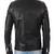 Men's black genuine lambskin leather motorcycle jacket slim fit designer men biker jacket-l186