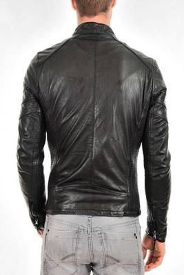 men's black lambskin leather biker jacket classic moto zip style premium versatile 2